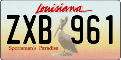 LA license plate ZXB961