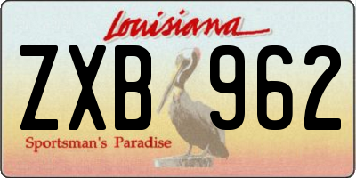 LA license plate ZXB962