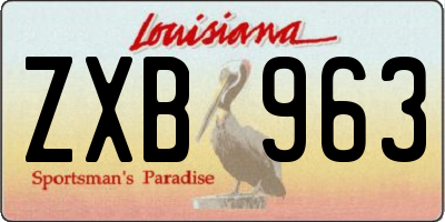 LA license plate ZXB963