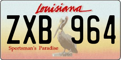 LA license plate ZXB964