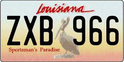 LA license plate ZXB966