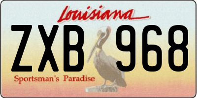 LA license plate ZXB968