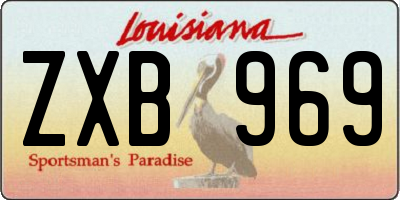 LA license plate ZXB969