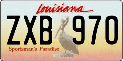 LA license plate ZXB970