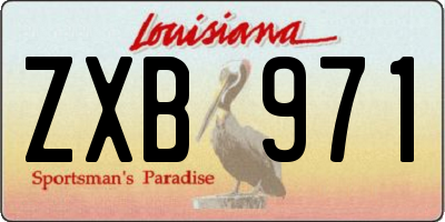 LA license plate ZXB971