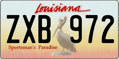 LA license plate ZXB972