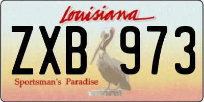 LA license plate ZXB973