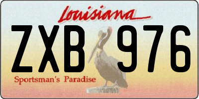 LA license plate ZXB976
