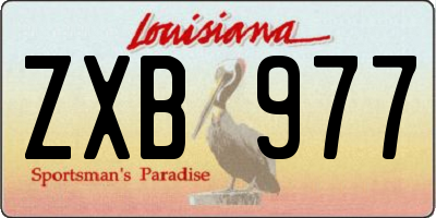 LA license plate ZXB977