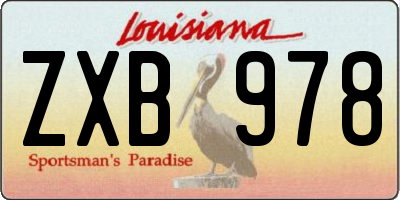 LA license plate ZXB978