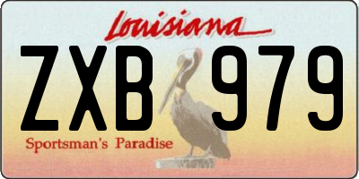 LA license plate ZXB979