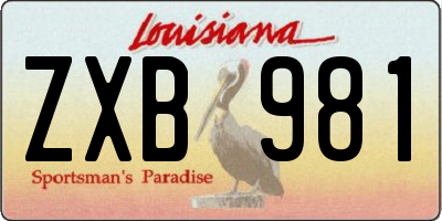 LA license plate ZXB981