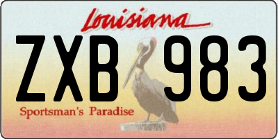 LA license plate ZXB983