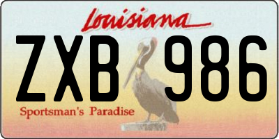 LA license plate ZXB986