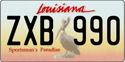 LA license plate ZXB990