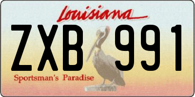 LA license plate ZXB991