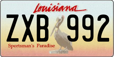 LA license plate ZXB992