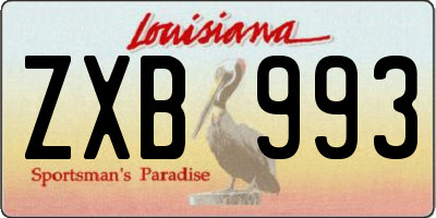 LA license plate ZXB993