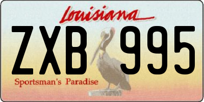 LA license plate ZXB995