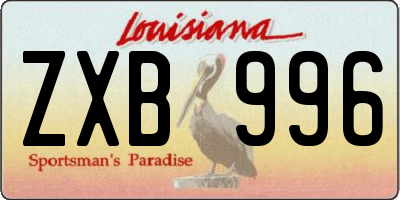 LA license plate ZXB996