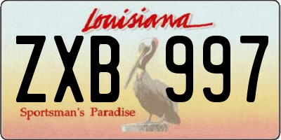 LA license plate ZXB997