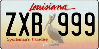 LA license plate ZXB999
