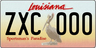 LA license plate ZXC000