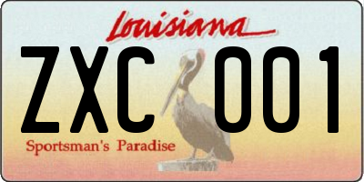 LA license plate ZXC001