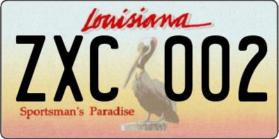 LA license plate ZXC002