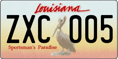 LA license plate ZXC005