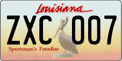 LA license plate ZXC007