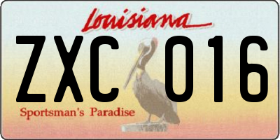 LA license plate ZXC016