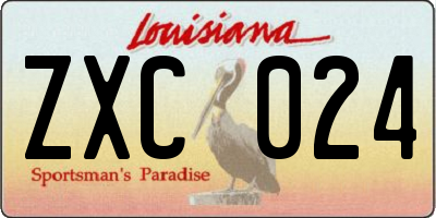 LA license plate ZXC024