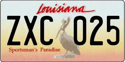 LA license plate ZXC025