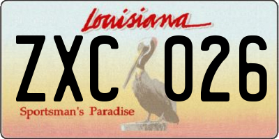 LA license plate ZXC026