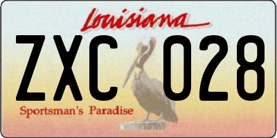 LA license plate ZXC028