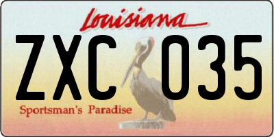 LA license plate ZXC035