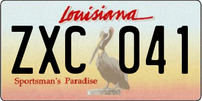 LA license plate ZXC041