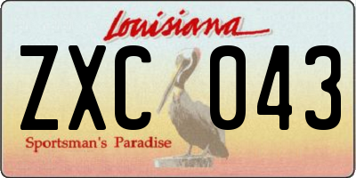 LA license plate ZXC043