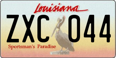 LA license plate ZXC044