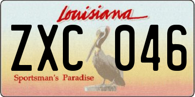 LA license plate ZXC046