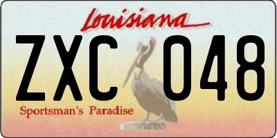 LA license plate ZXC048