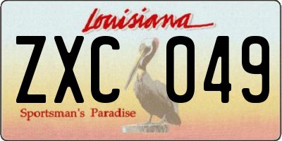 LA license plate ZXC049