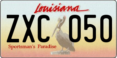 LA license plate ZXC050