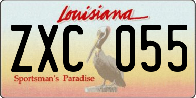 LA license plate ZXC055