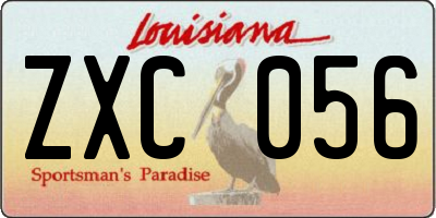 LA license plate ZXC056