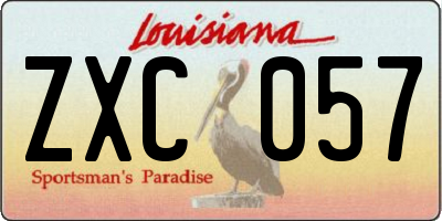 LA license plate ZXC057