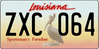 LA license plate ZXC064