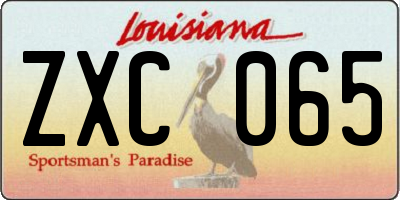 LA license plate ZXC065