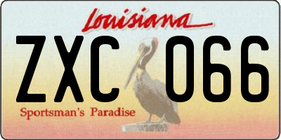 LA license plate ZXC066